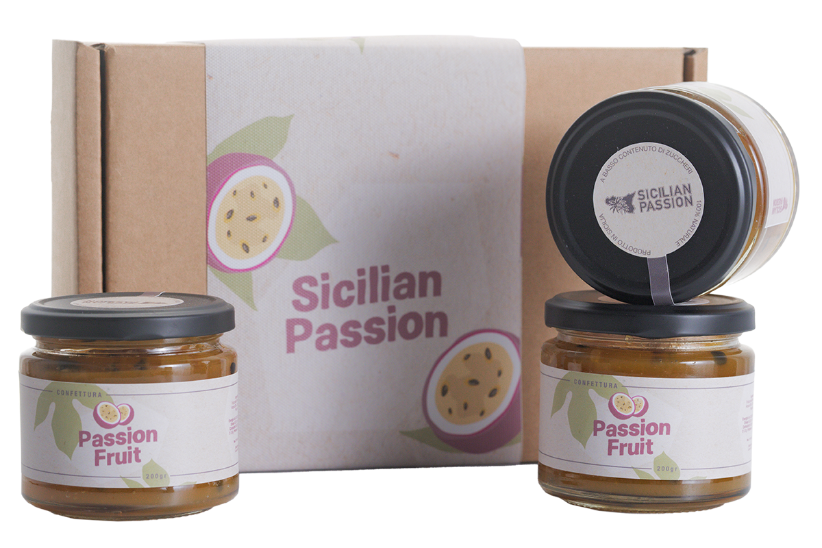SMALL BOX CONFETTURE (3 barattoli 100g o 200g) - Frutto della passione (SICILIA)