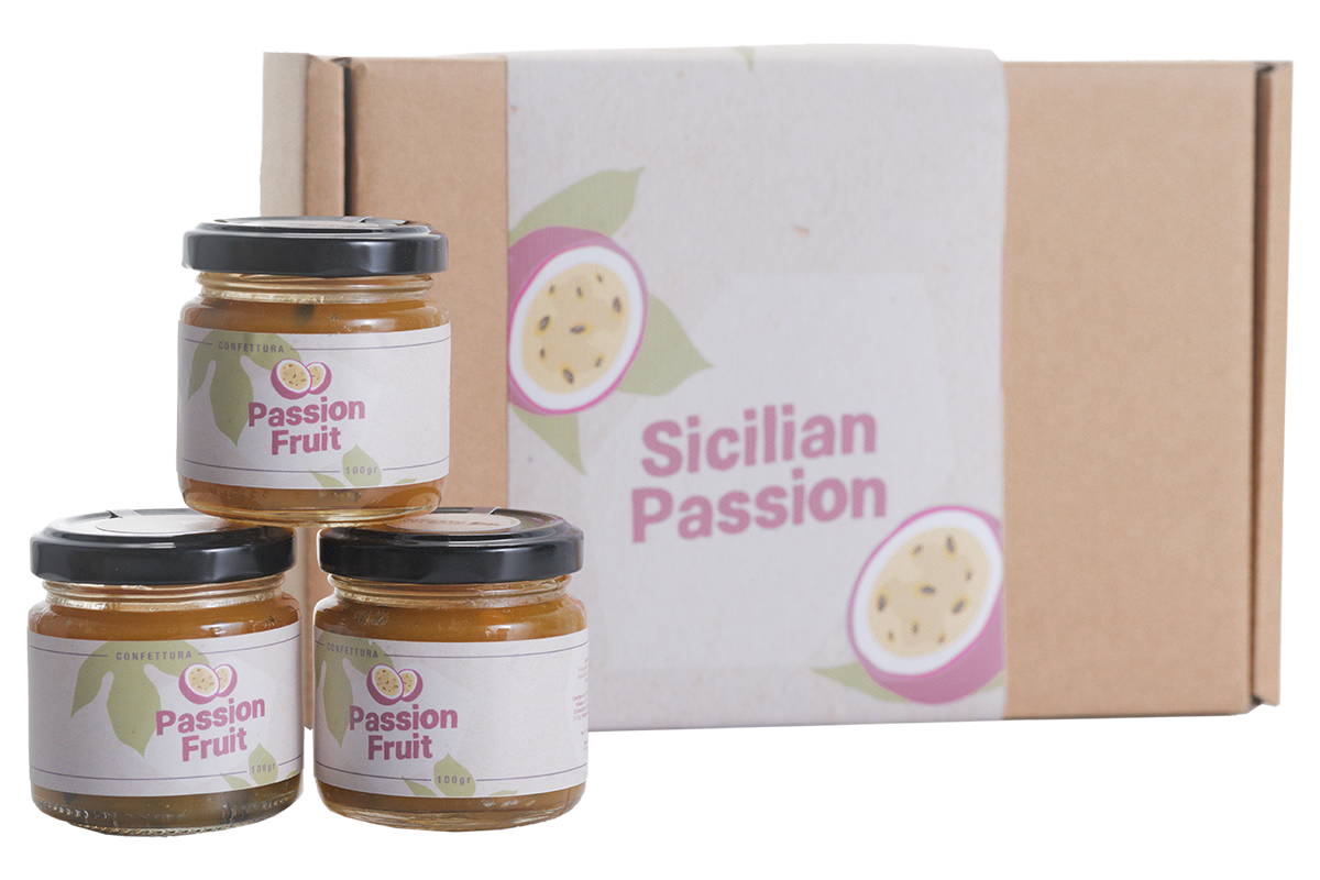 SMALL BOX CONFETTURE (3 barattoli 100g o 200g) - Frutto della passione (SICILIA)